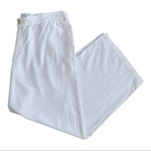 NWT LIZ CLAIBORNE White Wide Leg Linen Pants
